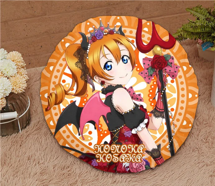 

Oct. New Home Textile Love Live Anime Kousaka Honoka 15.7 Inches Micro-suede Fabric Round Soft Pillow Hot Sale Gift #41171