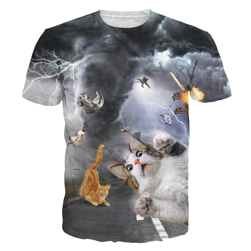 Harajuku style women/men 3d cat T shirt print animal t-shirt Casual funny t graphics tee shirts dropship | Женская одежда
