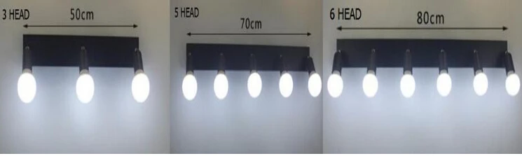 Square mirror front bracket lamp LED bathroom wall lamps bedroom dressing light bulb waterproof fog 3/5/6 head E27 LU626 ZL146 | Лампы и