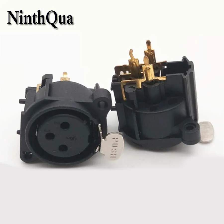 NinthQua 1 шт. XLR балансировочный 3 полюсный гнездовой разъем с позолоченным