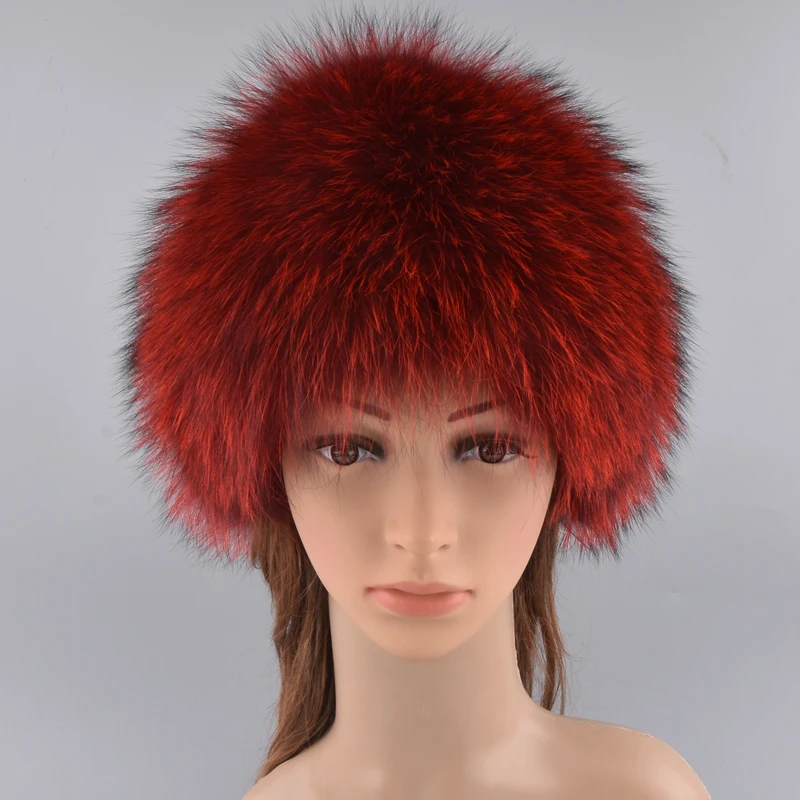 

Winter Fur Hats Girls Good Qualit Genuine Fox Fur Knitted Cap Silver Fox Fur Caps Female Russian Fur Hats Women's Winter Hats