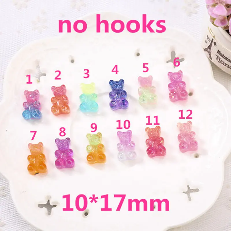 10x17mm-20pcs-A 100 шт градиентный цвет клейкий резиновый медведь украшения ремесла плоские с оборота кабошон украшения для скрапбукинга кавайные аксессуары - Цвет: 10x17mm-20pcs-A