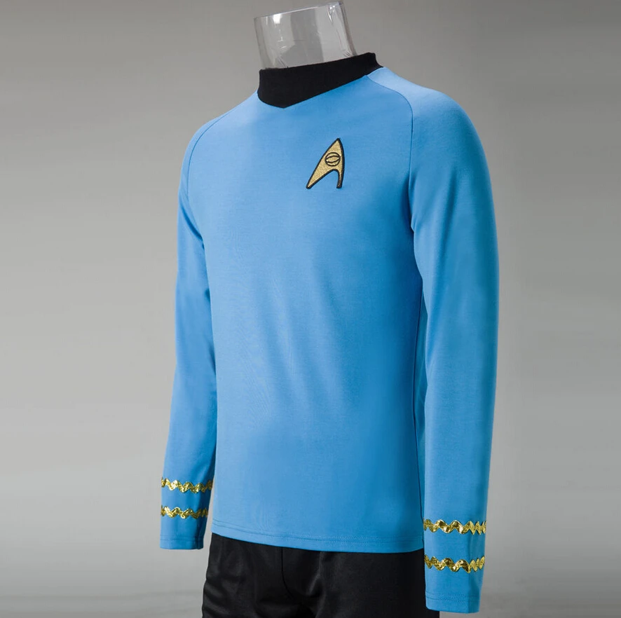 Star Trek TOS Cosplay Costume Captain Kirk Shirt Yellow Spock Blue Uniform Red | Тематическая одежда и униформа