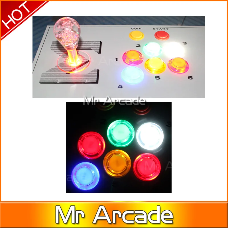 Светодиодная аркадная кнопка с микропереключателем для KOF PS4 24 мм 5 В|arcade push button|led