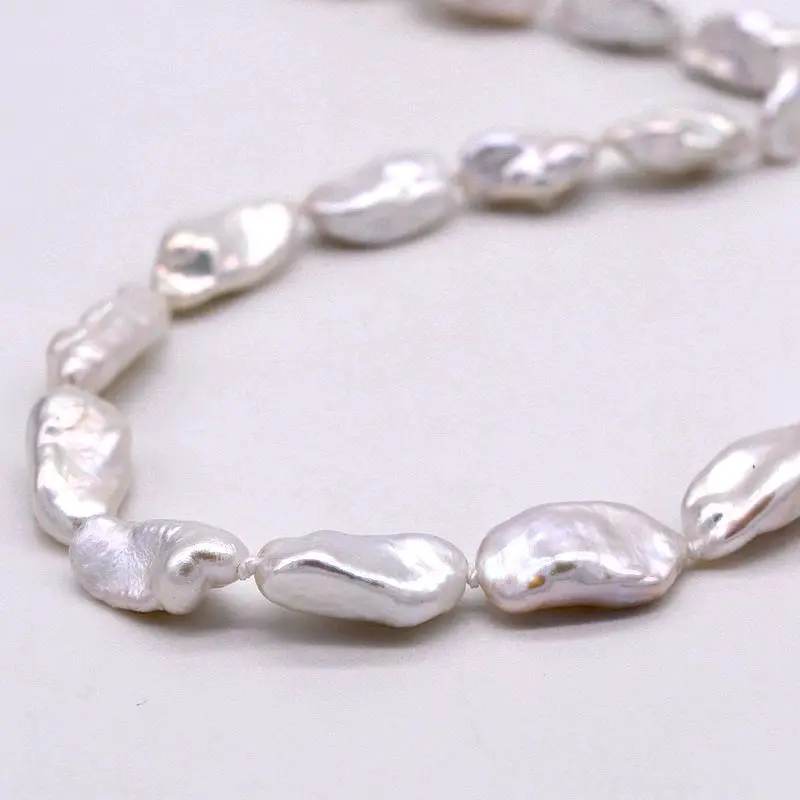 Lady pearl necklace. Natural white baroque pearl. shape freshwater pearls. 8-9mm. Girl gift choice | Украшения и аксессуары