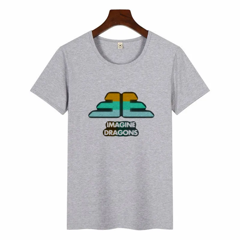 Summer Female Imagine Dragons Korean Style TShirt O-neck Hipster ShortSleeve Tops Unisex Streetwear Graphic Tees Women Harajuku