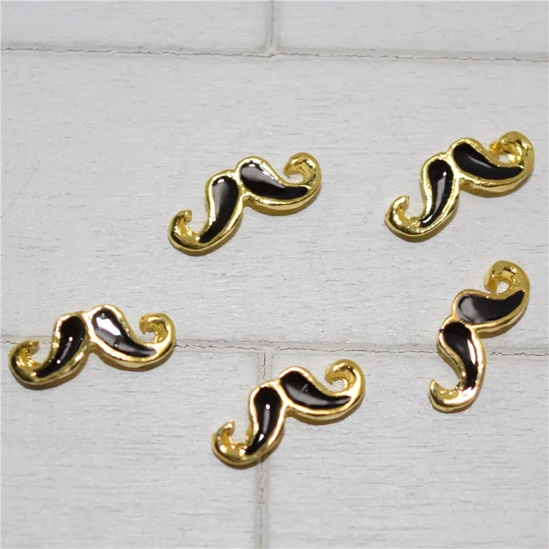 10psc New Black beard 3D Nail Art Decorations Alloy Charms Nails Rhinestones Supplies #212 | Красота и здоровье
