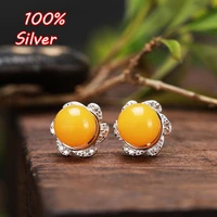 925 sterling silver color ear stud earrings blank with 6mm 8mm round base for women