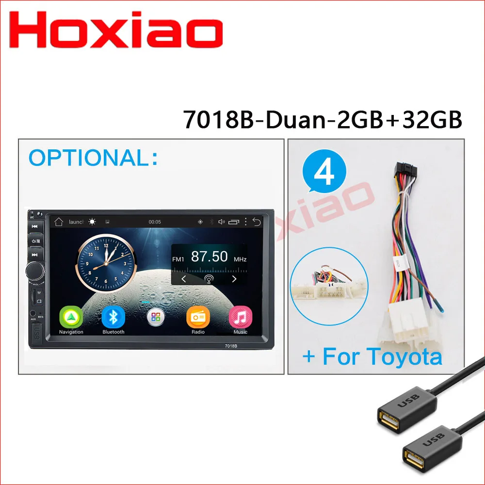 7018B-Toyota 7-дюймовый Android автомобильный Радио Стерео gps навигация Bluetooth USB SD 2 Din сенсорный автомобильный мультимедийный плеер аудио плеер авторадио - Цвет: 7018B-Toyota