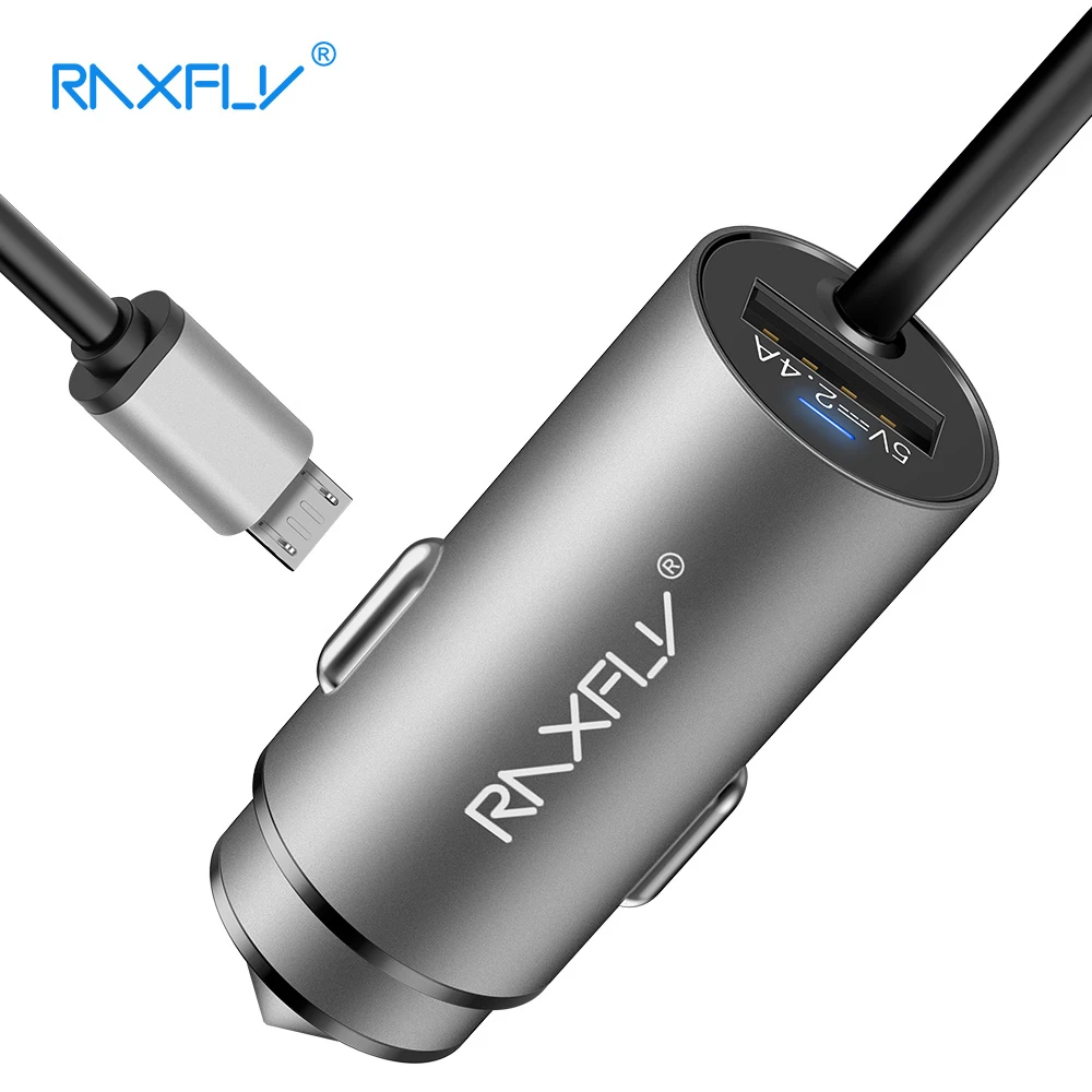 Автомобильное зарядное устройство RAXFLY USB Micro Lighting кабель для iPhone XS Max Samsung Tablet