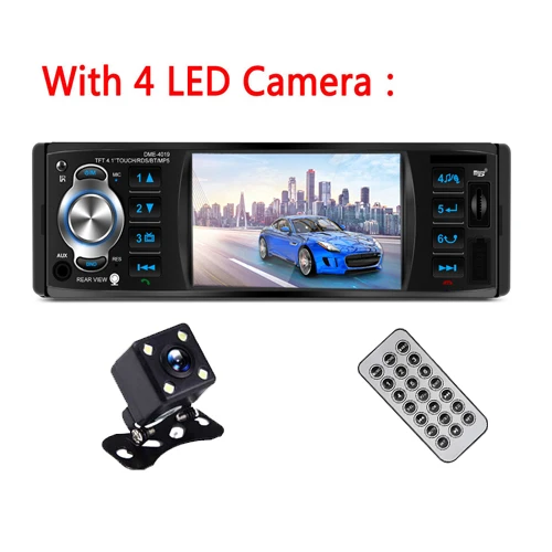 With 4LED Camera AMPrime 4022D 4,1 дюймов 1 Din автомагнитола Авто Аудио Стерео Авторадио bluetooth Поддержка камеры заднего вида USB пульт дистанционного управления - Цвет: With 4LED Camera