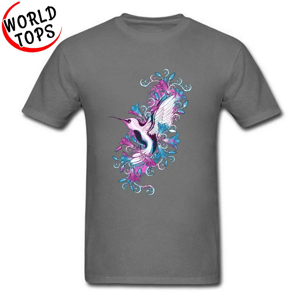 Весна Колибри акварель рисунок футболки лето/осень 100% хлопок o образный вырез