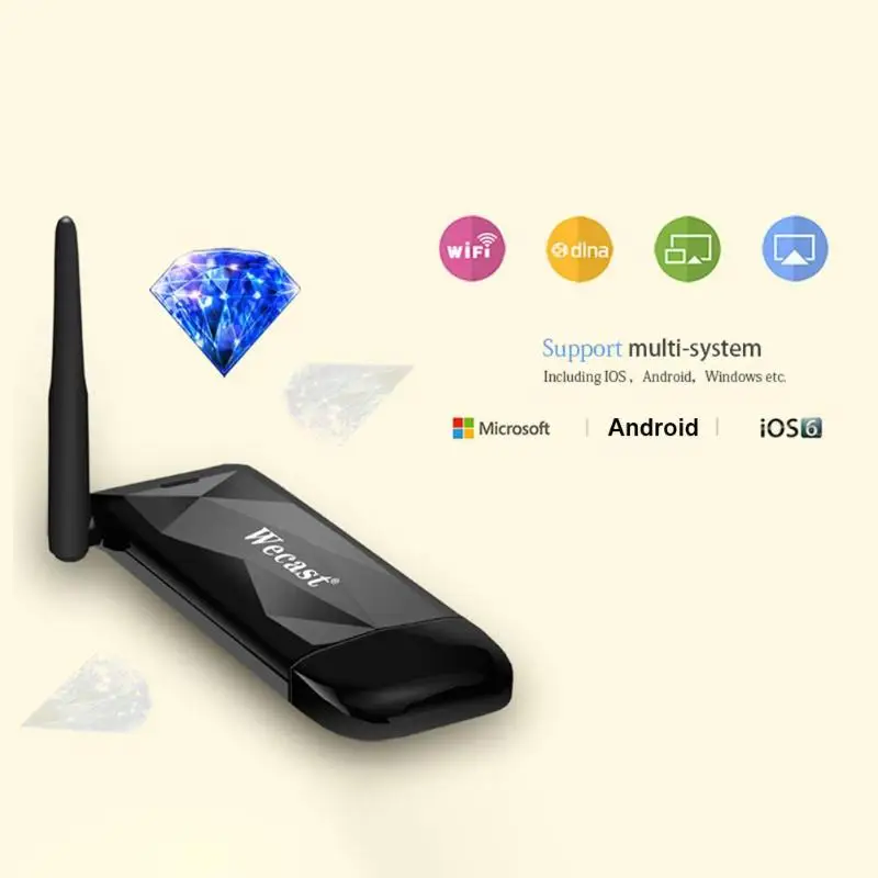 WECAST 2,4G/5G беспроводной WiFi HDMI ТВ ключ для Miracast Airplay DLNA 1080P HDMI RK3036 беспроводной видео адаптер для телефона ТВ ПК