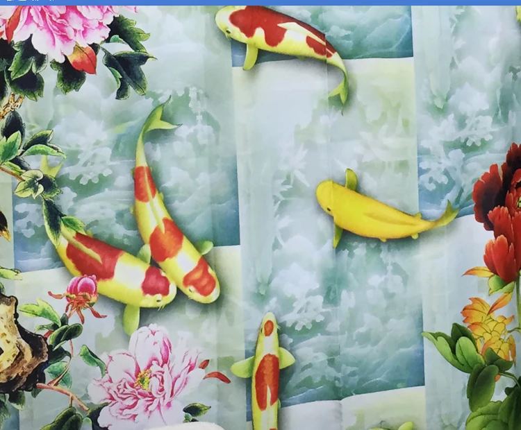 Бутик цифровой 3 d занавеска 100% Затенение шок нефрит резьба законченная печать