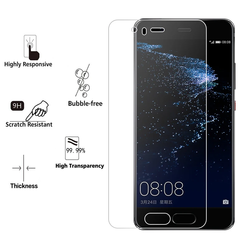 2.5D прозрачное закаленное стекло для Huawei P20 P10 Lite Plus Pro Защитная пленка экрана P Smart