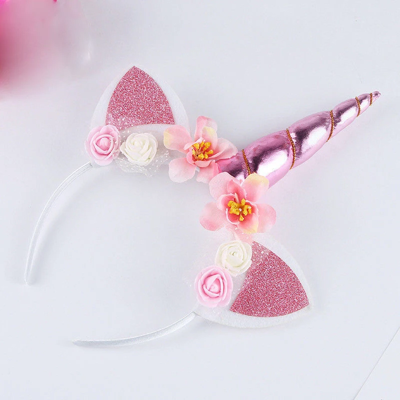 1 шт. вечерние повязка на волосы с единорогом тиара цветочным принтом в стиле