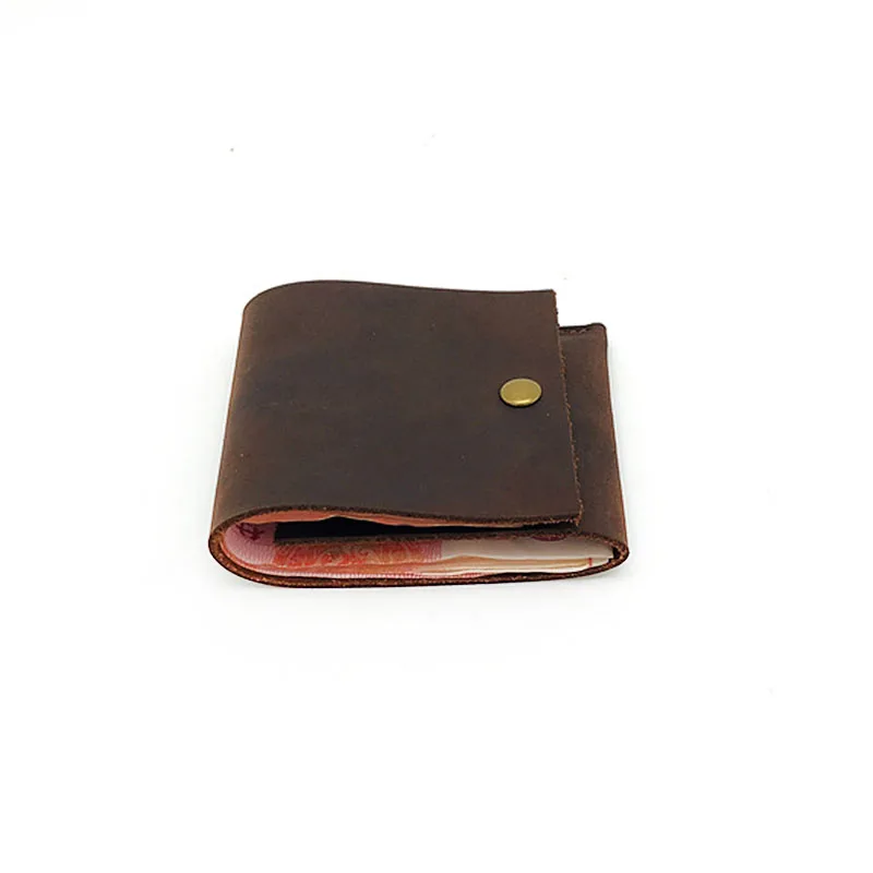 Дизайнер ручной работы для мужчин держатель карт Минималистский и деньги Crazy Horse