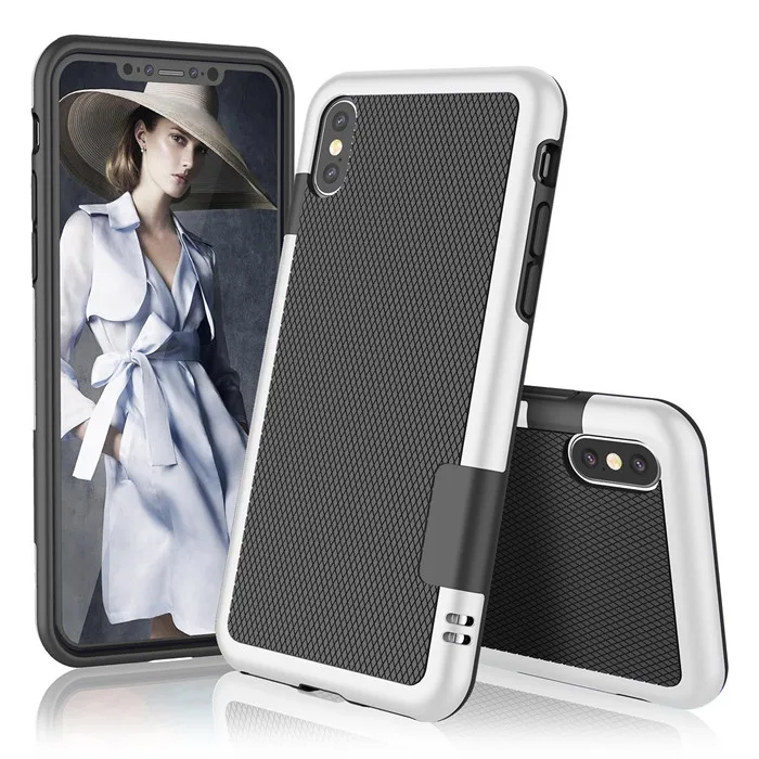 Black No Lanyard Simple Hybrid PC+ Silicone Anti-slip Shockproof Phone Cases for iPhone X XS MAX XR 8 7 6 6S Plus 5 5S SE Cover Matte Armor Case - Цвет: Black No Lanyard