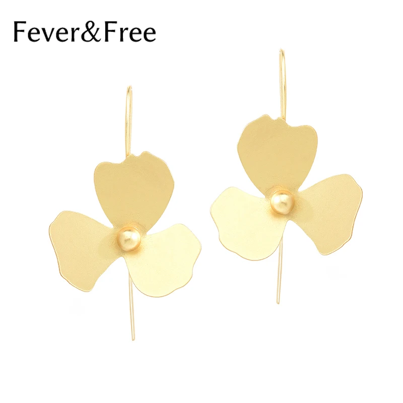 Новинка 2018 женские большие серьги-Крючки без лихорадки в виде клевера серьги