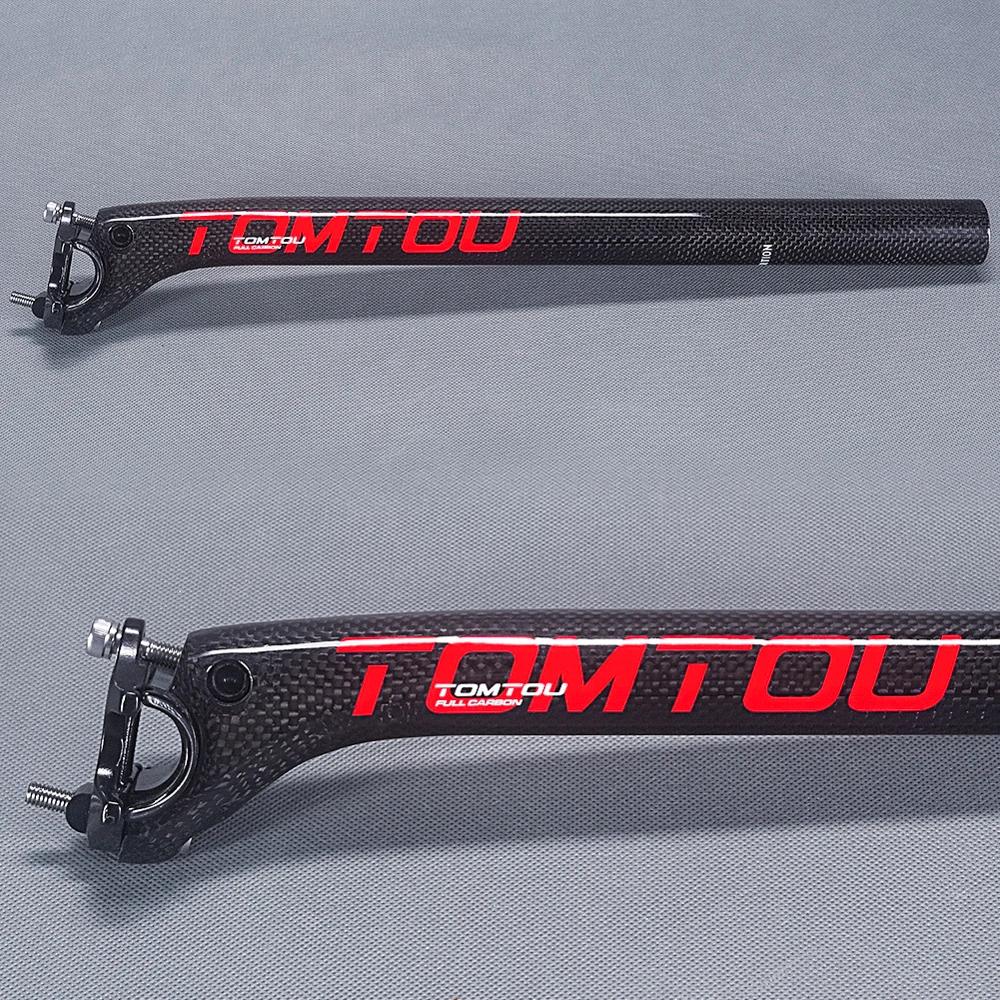 TomTou 3K Carbon Mount велосипедные комплекты для руля MTB горизонтальные рули руля и назад 25 градусов Подседельный штырь глянцевый красный-TS2T47