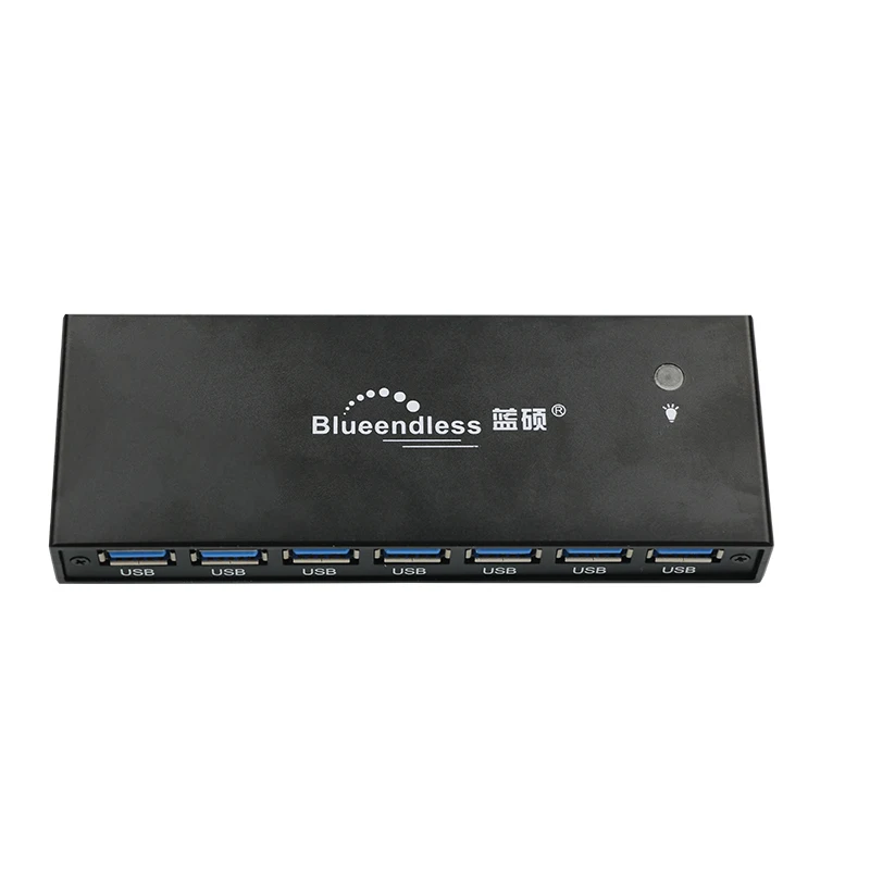 Черный алюминий концентраторы 7 порты usb 3 0 хаб ПК компьютер расширение с внешним 5