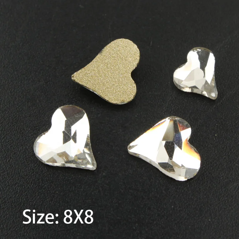 Heart 8x8mm Горячая Распродажа украшение для ногтей ювелирное изделие на ногти стразы кристаллы дизайн ногтей искусство стразы 34 стили Необычные хрустальные камни 30/100 шт для 3D нейл-арта украшения - Цвет: Heart 8x8mm