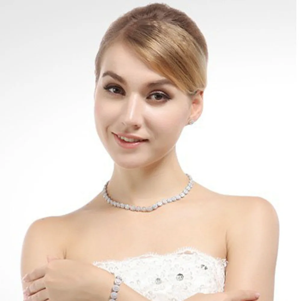 LUOTEEMI реальные Главный камень круглой огранки 6 мм 0.75ct CZ серьги гвоздики с