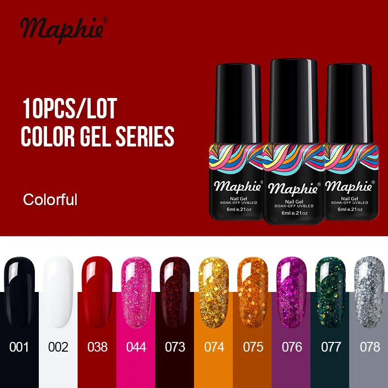 7 Maphie 10 шт./лот, серия розовых цветов, УФ-Гель-лак для ногтей, Набор лаков для дизайна ногтей «сделай сам», светодиодный салонный Гель-лак для ногтей, долговечный гель - Цвет: 7