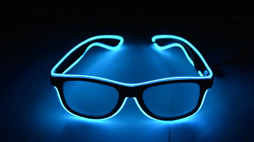 Модные неоновые очки EL Wire со светодиодной подсветкой в форме затвора светящиеся