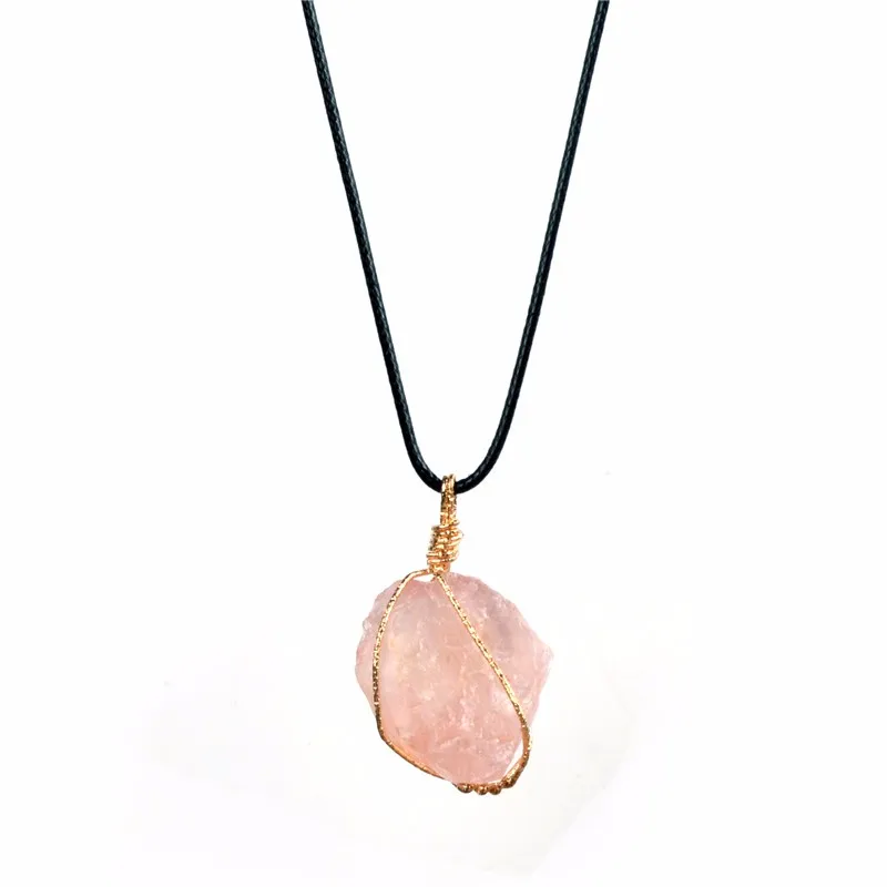 Ручной работы нерегулярный натуральный камень Проволочная подвеска женские и