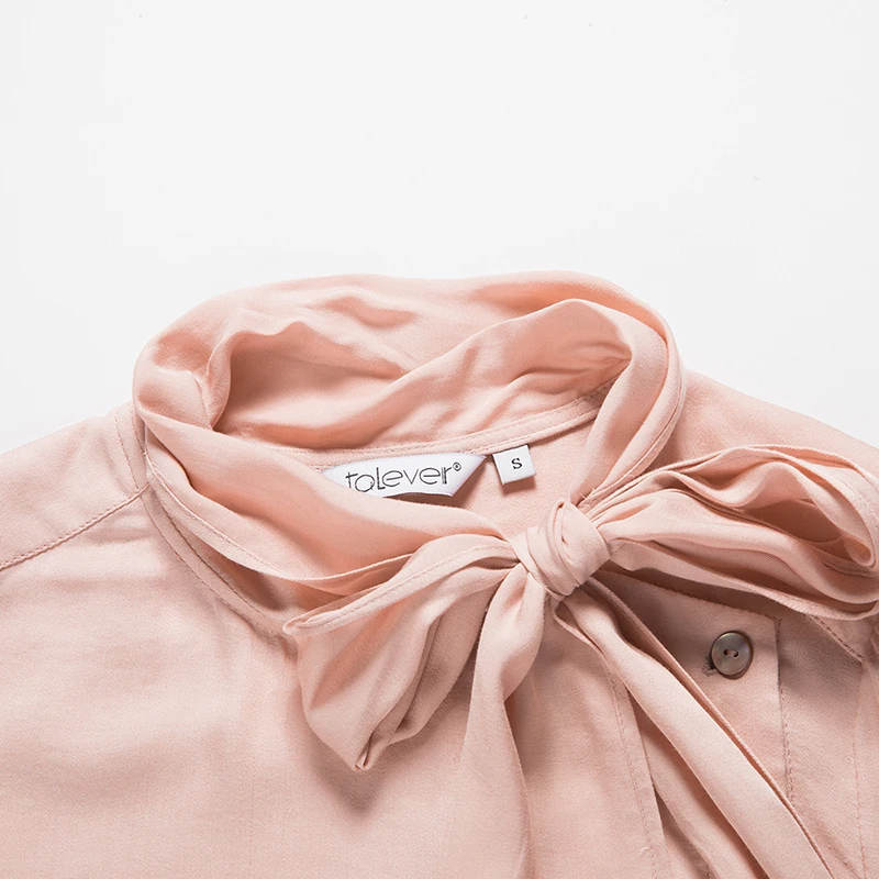 Новые осенние модные женские блузки 2018 года для дам с круглым вырезом, длинными рукавами, бантом, повседневной элегантной рубашкой, свободными топами больших размеров 5XL Zevrez.