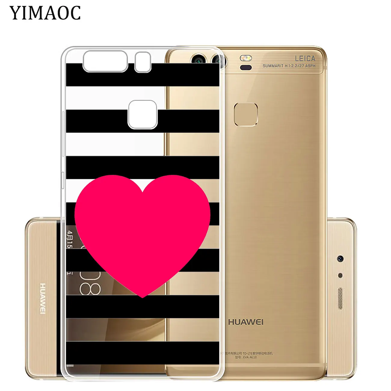 Мягкий силиконовый чехол для телефона YIMAOC в розовую полоску с сердечными губами