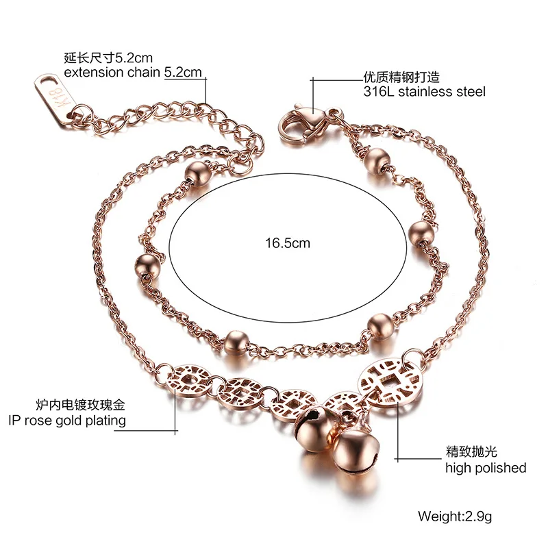 Горячая Продажа! позолоченный браслет Из Нержавеющей Стали Изысканный Белл