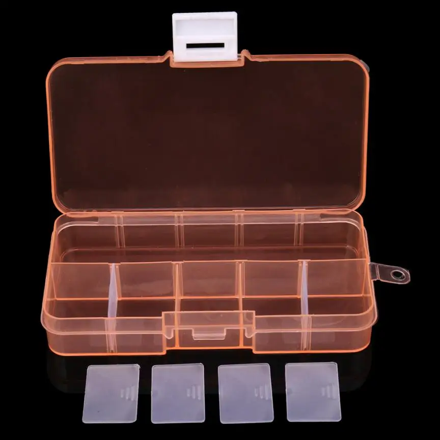 10 слотов Регулируемая прозрачная коробка для хранения ювелирных изделий Кольцо