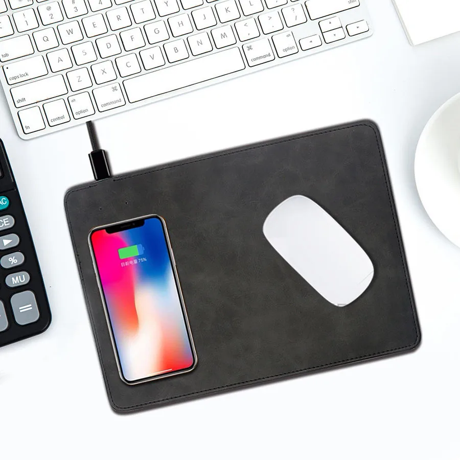 2 в 1 Qi Беспроводное зарядное устройство коврик для мыши Коврик для iPhone X XR XS Max 8 Plus samsung S10 S9 Plus Note 9/8 беспроводной зарядный коврик для телефона
