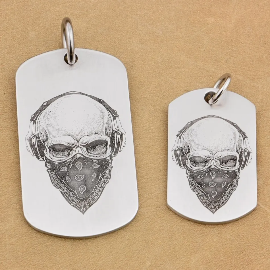 Сплошной 316L нержавеющая сталь высокая деталь глубокая Гравировка Мужская