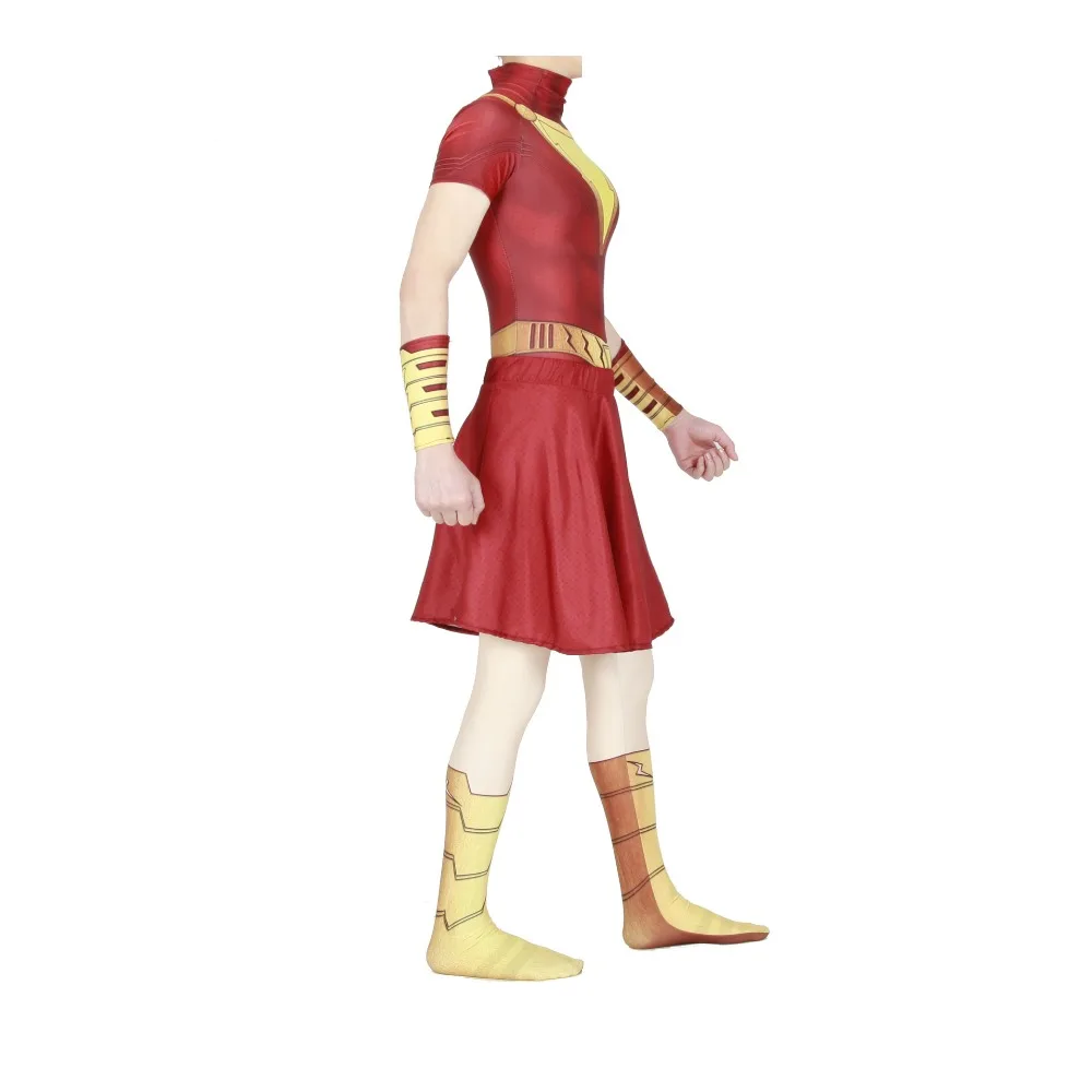 Марвел Капитан шазам Косплей Костюм Billy Batson Комбинезоны Костюмы Костюм Marvel взрослые мужчины дети мальчик супергерой Комбинезоны Косплей
