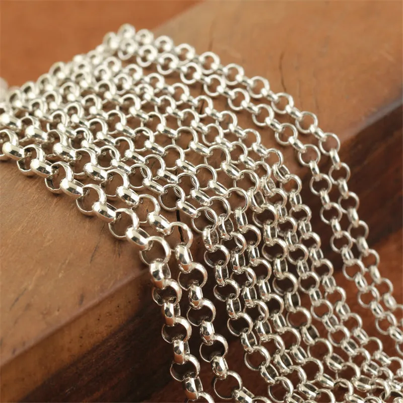 

925 Sterling Thai Silver Necklace chain 50CM Pearl Cut Cross Vintage Curb Men's Necklace Chain With Cross For Jewelry Findings