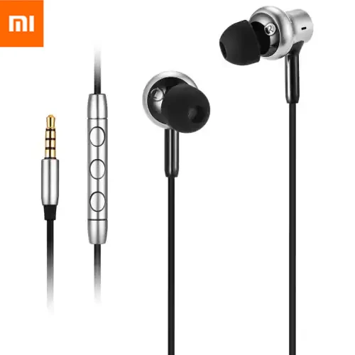 Новые гибридные наушники вкладыши Xiaomi Pro HD QTEJ02JY Серебристые проводные с