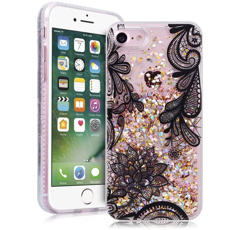 Чехол GrandEver с кружевной мандалой мягкими краями для iPhone 7 6 6S Plus чехол блестками и