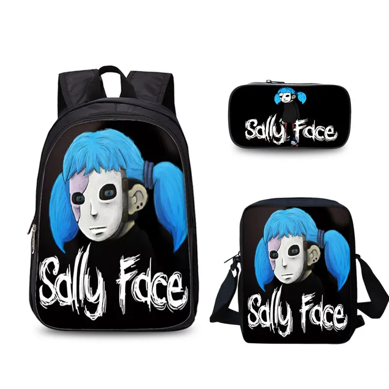 Модный школьный рюкзак Sally face для девочек и мальчиков 3 шт./компл. ортопедический