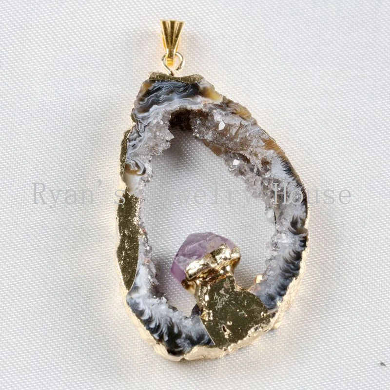 5 шт. золотистая Друза с агатами и аметистами|agate geodes|agate druzydruzy geode agate |