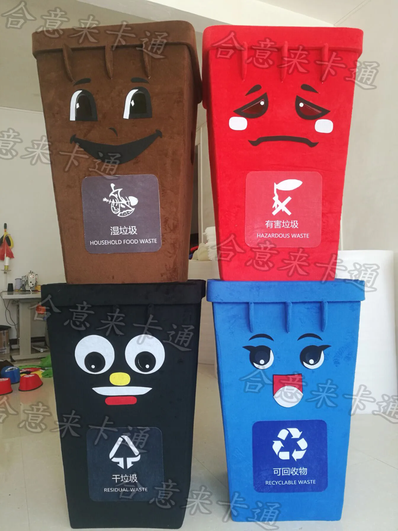 Green Recycle Trash Can Mascot Costume Adult Size Waste Bin Garbage Anime Costumes Advertising Mascotte Fancy Dress | Тематическая
