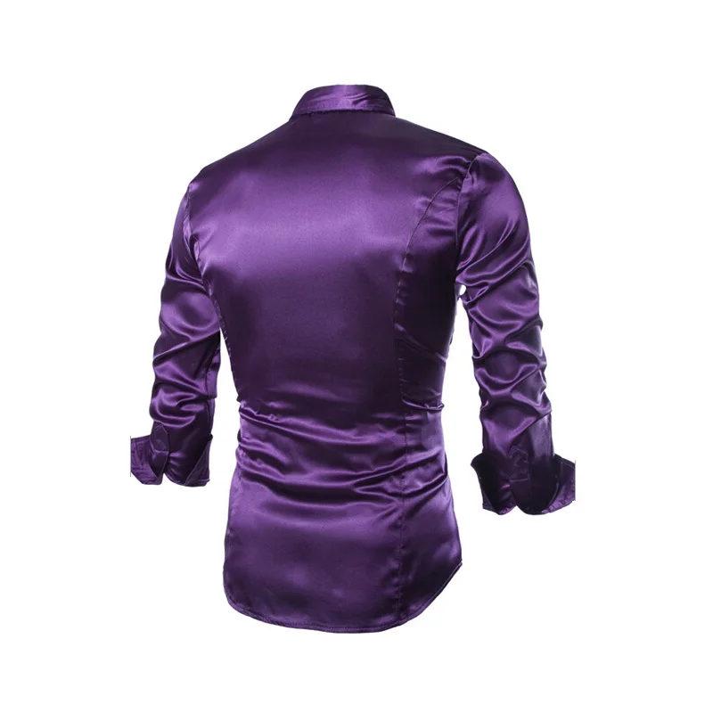 Для мужчин Slim Fit социальные Рубашки для мальчиков социальных шелк Блузки малышек