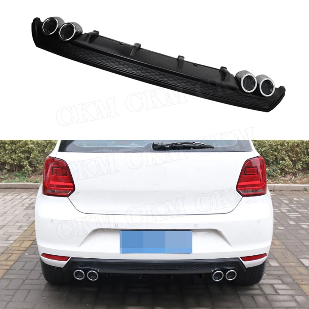 Для Polo диффузор, губа на задний бампер спойлер для Volkswagen VW Polo- не для GTI задняя опорная пластина авто аксессуары