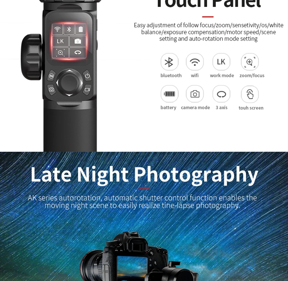 FeiyuTech AK2000 3-осевой Камера ручной шарнирный стабилизатор для камеры GoPro MaxLoad 2,8 кг для Nikon D850 sony A9 A7III A7S A7R Canon 5diii 5DSR