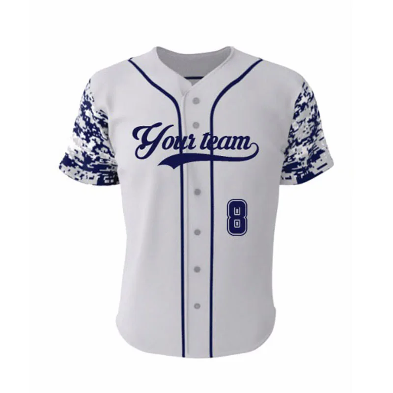 Blue White Бренд Kawasaki,, на заказ, серый камуфляж, бейсбольные майки, топ, веера из полиэстера, для детей и взрослых, тренировочная майка из Джерси Для Софтбола, рубашки - Цвет: Blue White