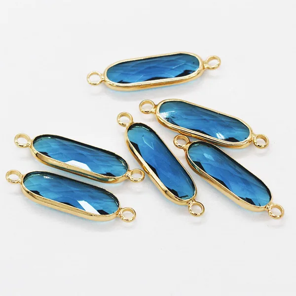 5 шт./лот овальные хрустальные двусторонние Позолоченные Подвески унисекс