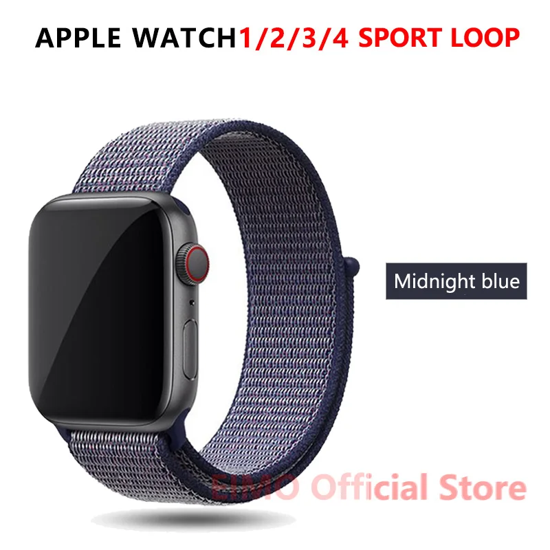 Midnight blue Ремешок для apple watch band 44 мм correa apple watch 5 4 band 3 2 iwatch band 42 мм 38 мм 40 мм спортивный нейлоновый браслет - Цвет ремешка: Midnight blue