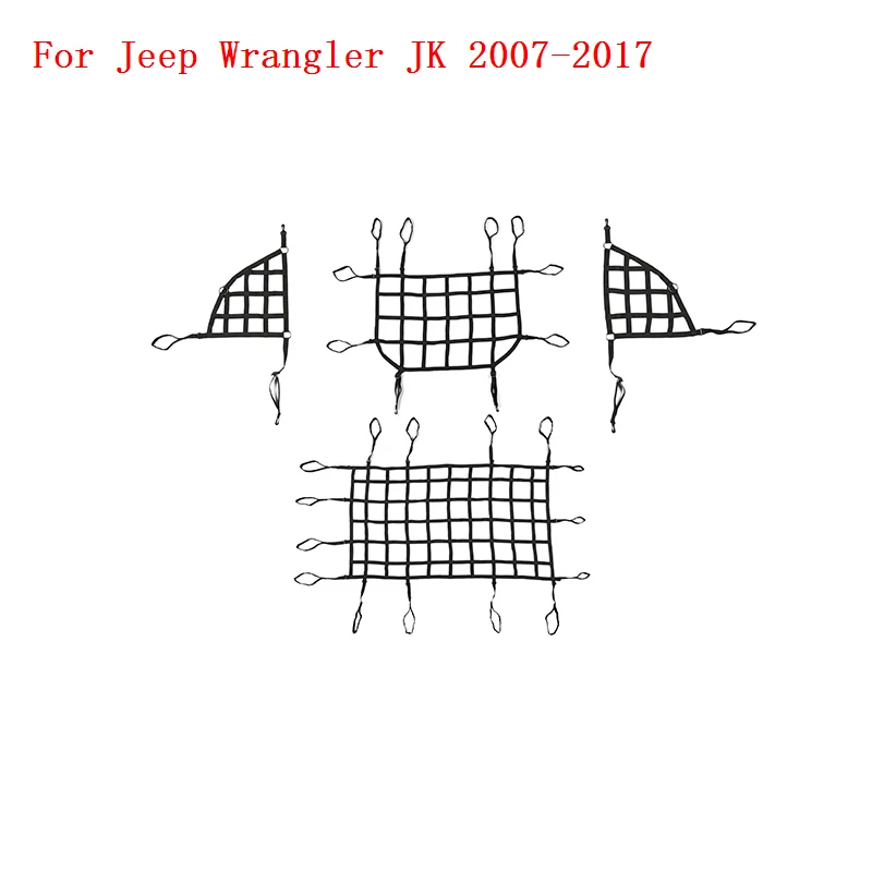 SHINEKA для Jeep Wrangler JK JL 2007- Автомобильный багажник Багажник на крыше грузовая корзина Trail Net для Wrangler JK JL аксессуары - Цвет: black 4 pcs JK